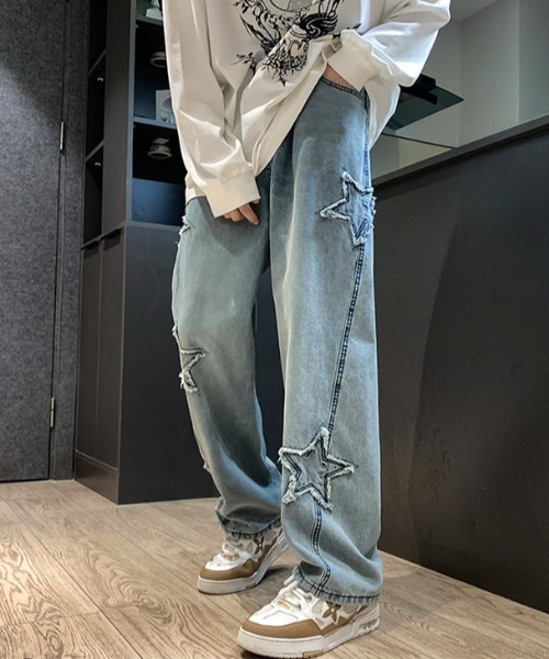 B.R.U（ブル）の「星デザインヴィンテージデニムパンツ（デニムパンツ・メンズ・ブルー/ブラック/ブルー系その他/ブラック系その他・FREE/MEDIUM/LARGE）」の9枚目の写真