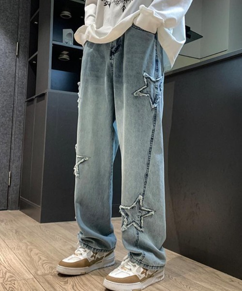 B.R.U（ブル）の「星デザインヴィンテージデニムパンツ（デニムパンツ・メンズ・ブルー/ブラック/ブルー系その他/ブラック系その他・FREE/MEDIUM/LARGE）」の7枚目の写真