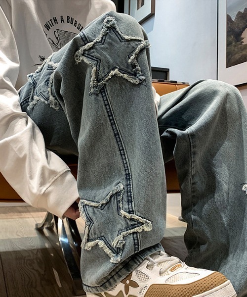 B.R.U（ブル）の「星デザインヴィンテージデニムパンツ（デニムパンツ・メンズ・ブルー/ブラック/ブルー系その他/ブラック系その他・FREE/MEDIUM/LARGE）」の5枚目の写真