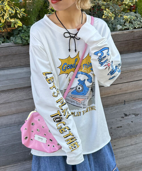 CIAOPANIC(チャオパニック)の「ミニ裏毛BIGロゴロンTee(Tシャツ/カットソー・レディース・ピンク/ホワイト・ONE SIZE)」の20枚目の写真