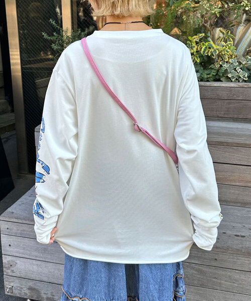 CIAOPANIC(チャオパニック)の「ミニ裏毛BIGロゴロンTee(Tシャツ/カットソー・レディース・ピンク/ホワイト・ONE SIZE)」の14枚目の写真