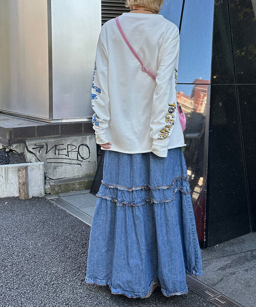 CIAOPANIC(チャオパニック)の「ミニ裏毛BIGロゴロンTee(Tシャツ/カットソー・レディース・ピンク/ホワイト・ONE SIZE)」の17枚目の写真
