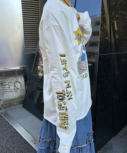 CIAOPANIC(チャオパニック)の「ミニ裏毛BIGロゴロンTee(Tシャツ/カットソー・レディース・ピンク/ホワイト・ONE SIZE)」の8枚目の写真