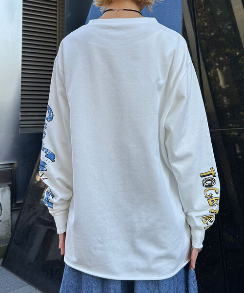CIAOPANIC(チャオパニック)の「ミニ裏毛BIGロゴロンTee(Tシャツ/カットソー・レディース・ピンク/ホワイト・ONE SIZE)」の10枚目の写真
