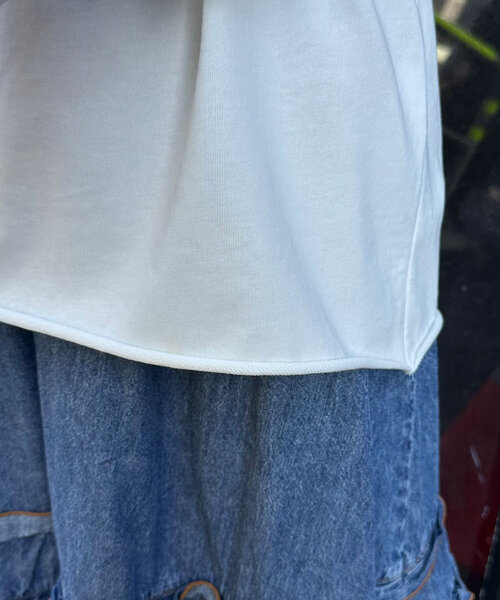 CIAOPANIC(チャオパニック)の「ミニ裏毛BIGロゴロンTee(Tシャツ/カットソー・レディース・ピンク/ホワイト・ONE SIZE)」の12枚目の写真