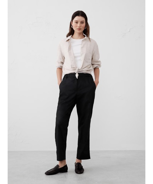 BANANA REPUBLIC FACTORY STOREリネンブレンドプルオンテーパードパンツ