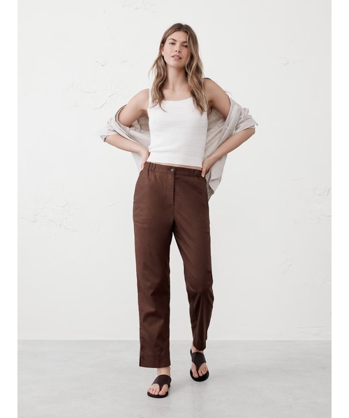 BANANA REPUBLIC FACTORY STOREリネンブレンドプルオンテーパードパンツ