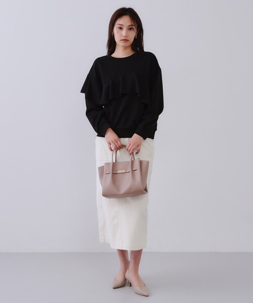 OPAQUE.CLIP(オペークドットクリップ)の「フリルアシメトップス【洗濯機洗い可】(Tシャツ/カットソー・レディース・ホワイト/ブラック/グレー・38/40/42)」の15枚目の写真