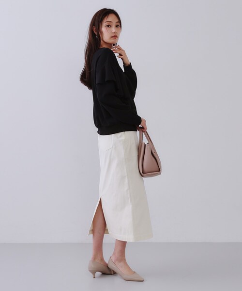 OPAQUE.CLIP(オペークドットクリップ)の「フリルアシメトップス【洗濯機洗い可】(Tシャツ/カットソー・レディース・ホワイト/ブラック/グレー・38/40/42)」の16枚目の写真