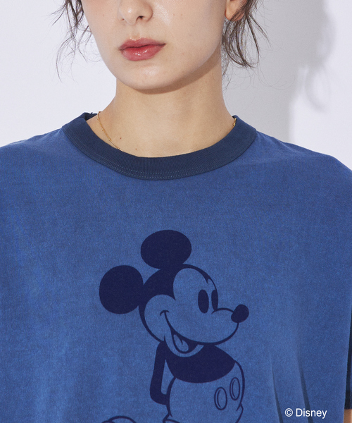 GOOD ROCK SPEED(グッドロックスピード)の「【GOOD ROCK SPEED/グッドロックスピード】Disney / Mickey/ フロッキー/リンガーTシャツ(Tシャツ/カットソー・メンズ・インディゴブルー/スミクロ・XL/L/M)」の15枚目の写真