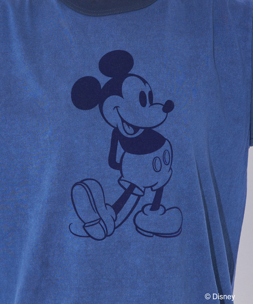 GOOD ROCK SPEED(グッドロックスピード)の「【GOOD ROCK SPEED/グッドロックスピード】Disney / Mickey/ フロッキー/リンガーTシャツ(Tシャツ/カットソー・メンズ・インディゴブルー/スミクロ・XL/L/M)」の4枚目の写真