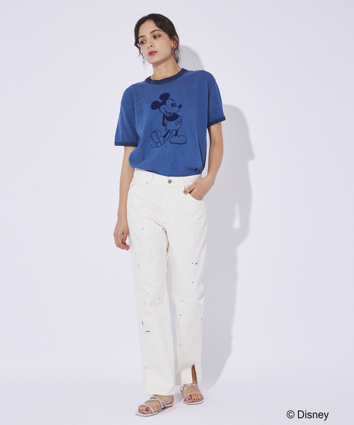 GOOD ROCK SPEED(グッドロックスピード)の「【GOOD ROCK SPEED/グッドロックスピード】Disney / Mickey/ フロッキー/リンガーTシャツ(Tシャツ/カットソー・メンズ・インディゴブルー/スミクロ・XL/L/M)」の6枚目の写真