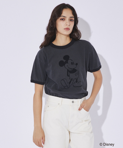 GOOD ROCK SPEED(グッドロックスピード)の「【GOOD ROCK SPEED/グッドロックスピード】Disney / Mickey/ フロッキー/リンガーTシャツ(Tシャツ/カットソー・メンズ・インディゴブルー/スミクロ・XL/L/M)」の7枚目の写真