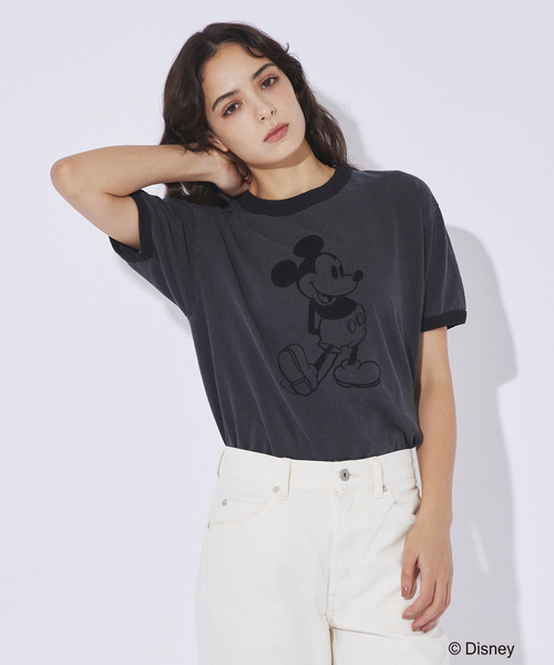 GOOD ROCK SPEED(グッドロックスピード)の「【GOOD ROCK SPEED/グッドロックスピード】Disney / Mickey/ フロッキー/リンガーTシャツ(Tシャツ/カットソー・メンズ・インディゴブルー/スミクロ・XL/L/M)」の8枚目の写真