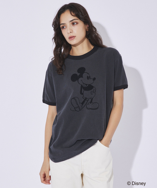 GOOD ROCK SPEED(グッドロックスピード)の「【GOOD ROCK SPEED/グッドロックスピード】Disney / Mickey/ フロッキー/リンガーTシャツ(Tシャツ/カットソー・メンズ・インディゴブルー/スミクロ・XL/L/M)」の9枚目の写真