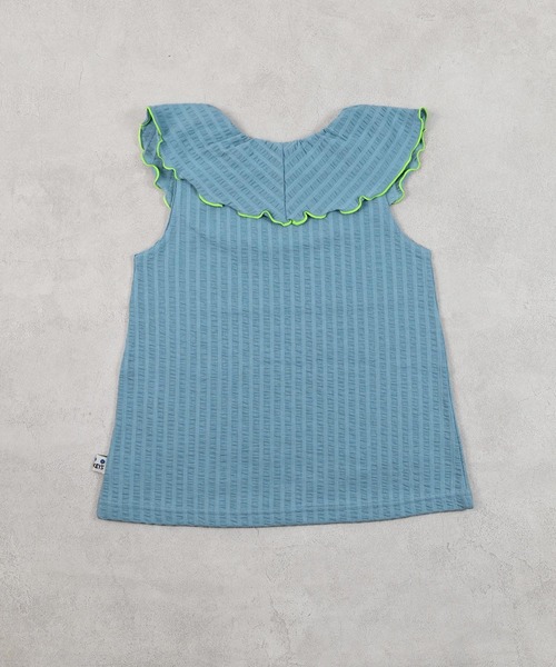 MARKEY'S（マーキーズ）の「ニットサッカーフリルカラーノースリーブカットソー（Tシャツ/カットソー・キッズ・ライトブルー/オフホワイト/ピンク/イエロー・130/140/90/100/110/120/80）」の13枚目の写真