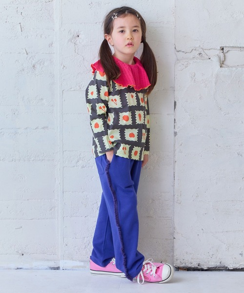 MARKEY'S（マーキーズ）の「ニットサッカーフリルカラーノースリーブカットソー（Tシャツ/カットソー・キッズ・ライトブルー/オフホワイト/ピンク/イエロー・130/140/90/100/110/120/80）」の11枚目の写真