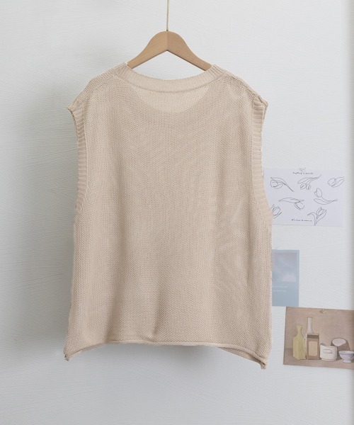 Miniministore(ミニミニストア)の「ニットベスト レディースチョッキ 重ね着(ベスト・レディース・チャコールグレー/アイボリー/ブラック/ライトベージュ/ベージュ/ダークブラウン・FREE)」の11枚目の写真