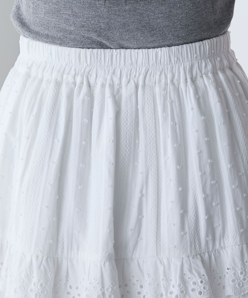forksy.】コットン レースフリル ティアードスカート（スカート