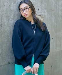 高身長 ダブルファスナーニットカーディガン(トールサイズ)Essenave