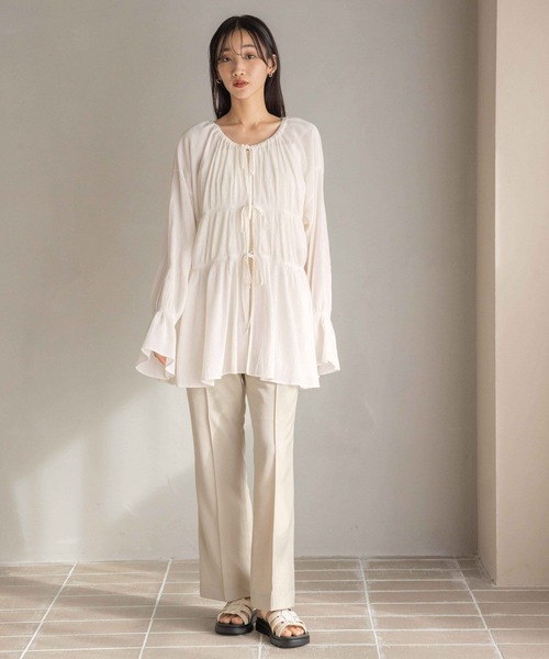 LOWRYS FARM（ローリーズファーム）の「スタイルUPフレアパンツ 302781（その他パンツ・レディース・アイボリー/ブラック/グレー・LARGE/MEDIUM）」の15枚目の写真