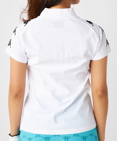 tシャツ 「Kappa GOLF」オミニロゴ プリント　半袖モックネック レディース セール】【Kappa GOLF】オミニロゴ プリント 半袖モックネック