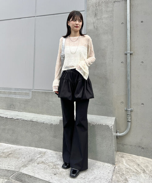 mline（エムライン）の「[mline]袖フリルレースプルオーバー（Tシャツ/カットソー・レディース・アイボリー/ブラック・FREE）」の11枚目の写真