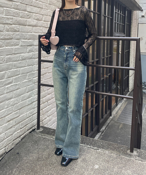 mline（エムライン）の「[mline]袖フリルレースプルオーバー（Tシャツ/カットソー・レディース・アイボリー/ブラック・FREE）」の16枚目の写真