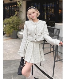 ✨️ダーリッチ darich スカート ホワイト 白 アイボリー✨️ ダーリッチ Darich ドットツイードミニスカート （ホワイト