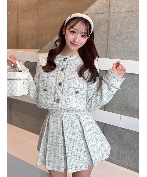 Darich♡新品ボックスプリーツツイードミニスカート【Ｍ】 ボックスプリーツツイードミニスカート（スカート）｜Darich