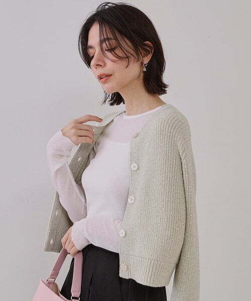 OPAQUE.CLIP（オペークドットクリップ）の「シアーリブカットソー【洗濯機洗い可】（Tシャツ/カットソー・レディース・ブラック/ピンク/チャコールグレー/ホワイト・00）」の2枚目の写真