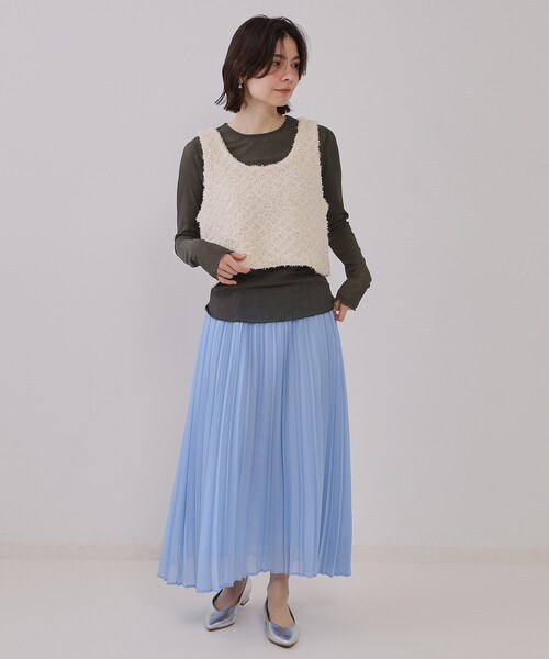 OPAQUE.CLIP（オペークドットクリップ）の「シアーリブカットソー【洗濯機洗い可】（Tシャツ/カットソー・レディース・ブラック/ピンク/チャコールグレー/ホワイト・00）」の7枚目の写真