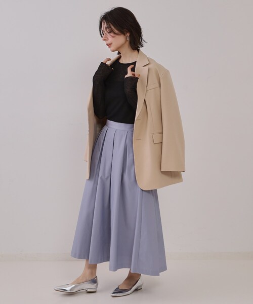 OPAQUE.CLIP（オペークドットクリップ）の「シアーリブカットソー【洗濯機洗い可】（Tシャツ/カットソー・レディース・ブラック/ピンク/チャコールグレー/ホワイト・00）」の12枚目の写真