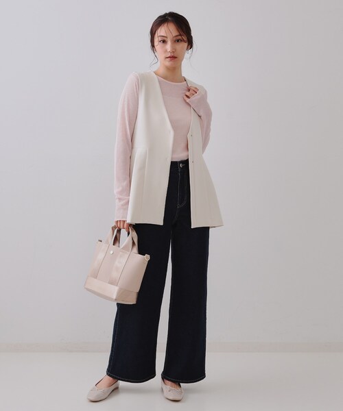 OPAQUE.CLIP（オペークドットクリップ）の「シアーリブカットソー【洗濯機洗い可】（Tシャツ/カットソー・レディース・ブラック/ピンク/チャコールグレー/ホワイト・00）」の15枚目の写真