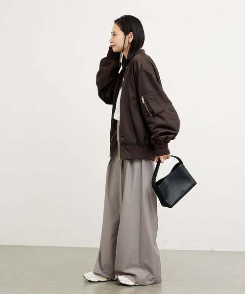 JOURNAL STANDARD（ジャーナルスタンダード）の「《追加》【洗える】ダブルジップMA-1（MA-1・レディース・ブラック/ブラウン/グレー・FREE）」の12枚目の写真