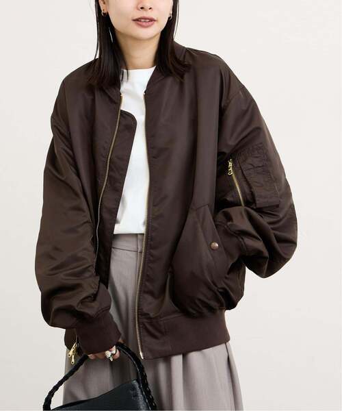 JOURNAL STANDARD（ジャーナルスタンダード）の「《追加》【洗える】ダブルジップMA-1（MA-1・レディース・ブラック/ブラウン/グレー・FREE）」の14枚目の写真