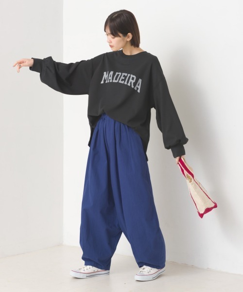 OMNES(オムネス)の「カットジョーゼットロゴプリントボリューム袖プルオーバー(Tシャツ/カットソー・レディース・ライトグレー/ブラック/アイボリー・FREE)」の19枚目の写真