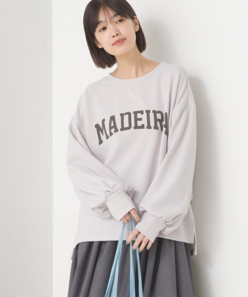 OMNES(オムネス)の「カットジョーゼットロゴプリントボリューム袖プルオーバー(Tシャツ/カットソー・レディース・ライトグレー/ブラック/アイボリー・FREE)」の17枚目の写真