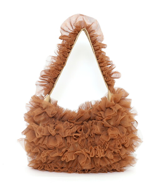 SMIR NASLI（サミールナスリ）の「ふわふわチュールワンショルダーバッグ（ショルダーバッグ・レディース・ブラック/キャメル/グレー・FREE）」の7枚目の写真