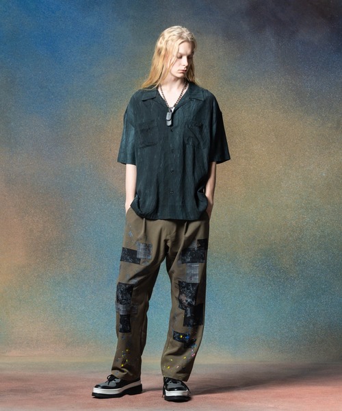 glamb(グラム)の「Crack Open Collar Shirt / クラックオープンカラーシャツ(シャツ/ブラウス・メンズ・ブルー/ブラック/ホワイト・S/M/L)」の9枚目の写真