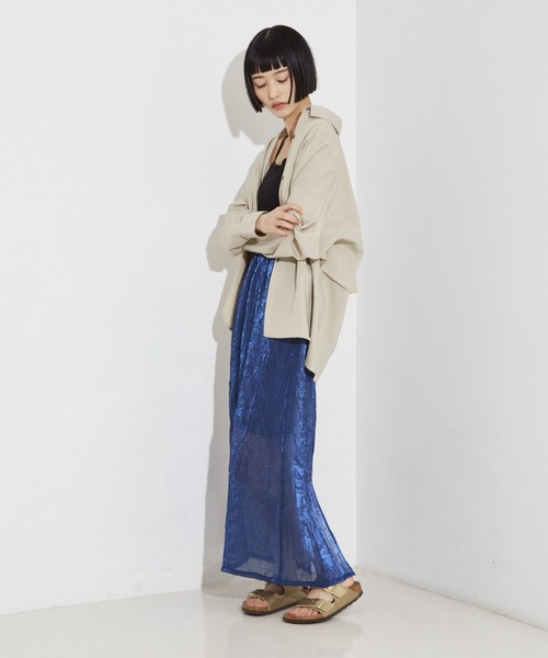 NOMINE（ノミネ）の「【セットアップ着用可】シャイン リンクル タイトスカート（スカート・レディース・ブラック/ブルー/アイボリー・M/S）」の7枚目の写真