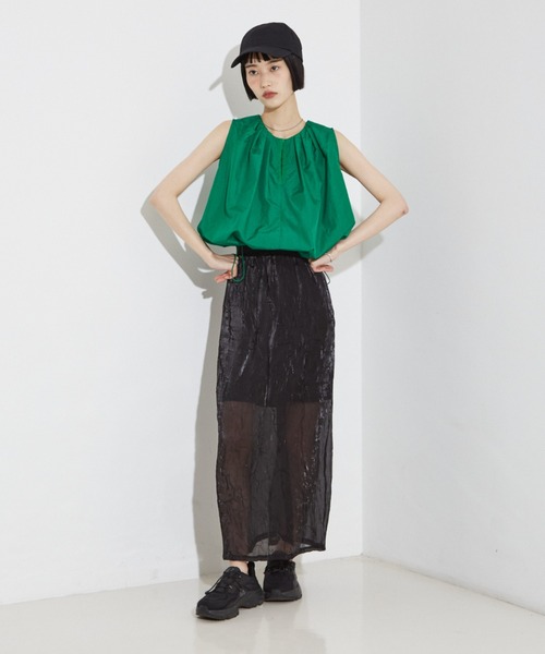 NOMINE（ノミネ）の「【セットアップ着用可】シャイン リンクル タイトスカート（スカート・レディース・ブラック/ブルー/アイボリー・M/S）」の5枚目の写真