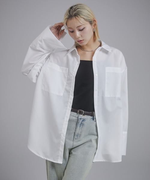 ENVYM（アンビー）の「ビックカフスオーバーサイズシャツ（シャツ/ブラウス・レディース・ブルー系その他/ブルー/ホワイト・FREE）」の15枚目の写真