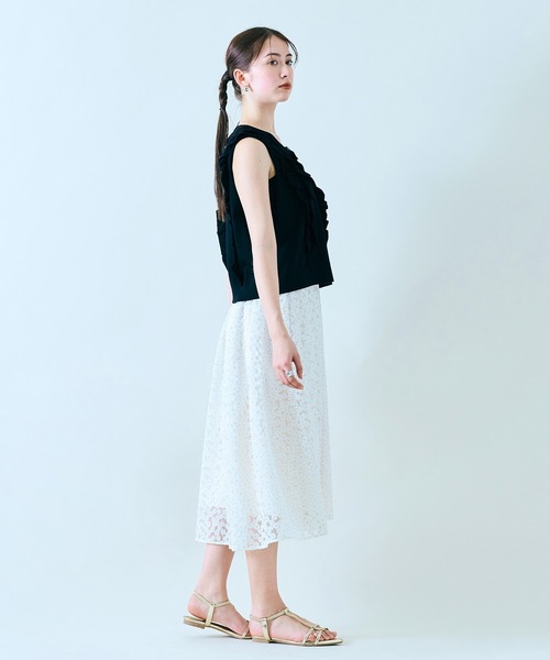 Audie a Muses(オーディアミューズ)の「【セットアップ】プチフラワー刺繍スカート(スカート・レディース・ブラック/オフホワイト・42/38)」の18枚目の写真