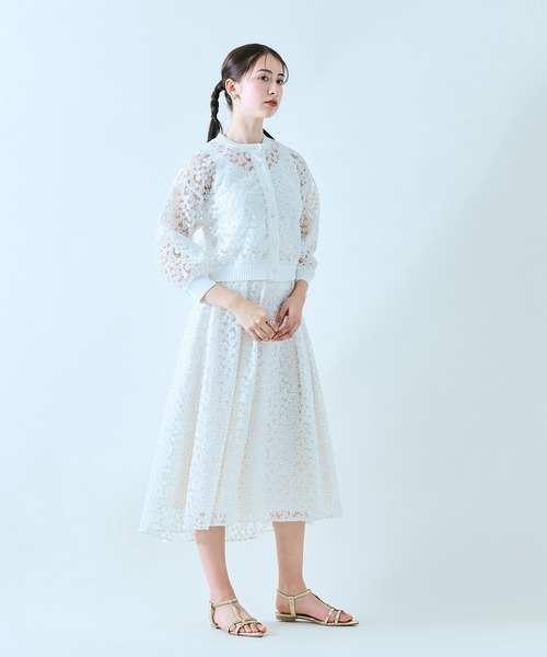 Audie a Muses(オーディアミューズ)の「【セットアップ】プチフラワー刺繍スカート(スカート・レディース・ブラック/オフホワイト・42/38)」の12枚目の写真