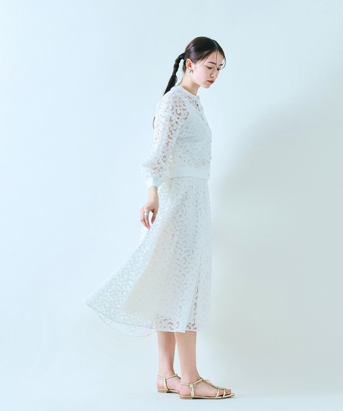 Audie a Muses(オーディアミューズ)の「【セットアップ】プチフラワー刺繍スカート(スカート・レディース・ブラック/オフホワイト・42/38)」の13枚目の写真