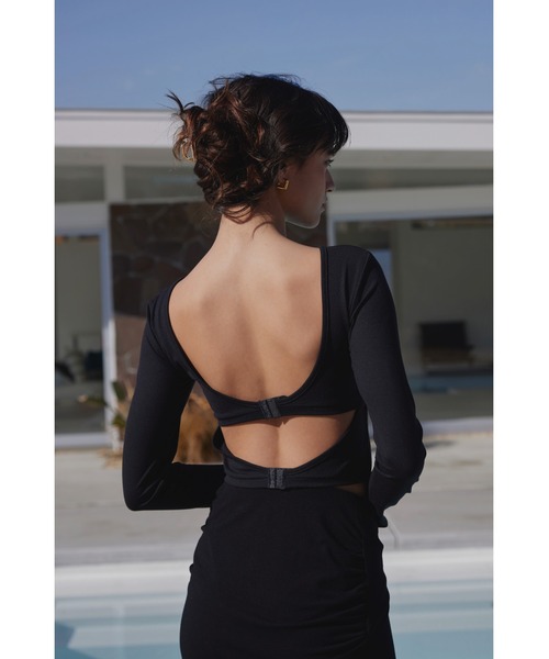 ALEXIA STAM（アリシアスタン）の「Wellness Back Adjuster Long Sleeve Top/ダブルホック長袖トップス（Tシャツ/カットソー・レディース・ブラック/サンドベージュ/ピンク・M/S）」の22枚目の写真