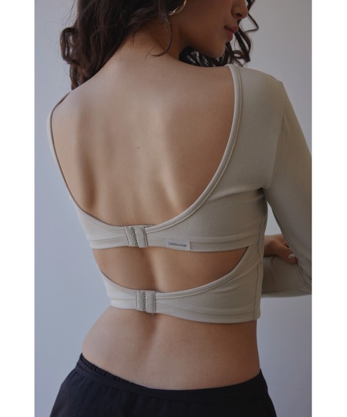 ALEXIA STAM（アリシアスタン）の「Wellness Back Adjuster Long Sleeve Top/ダブルホック長袖トップス（Tシャツ/カットソー・レディース・ブラック/サンドベージュ/ピンク・M/S）」の5枚目の写真