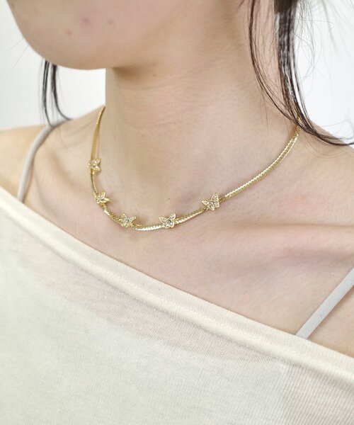 WHO'S WHO gallery（フーズフーギャラリー）の「バタフライチョーカー（チョーカー・レディース・ゴールド・FREE）」の2枚目の写真