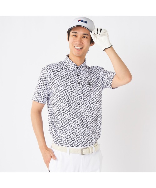 FILA GOLF(フィラゴルフ )の「FILA GOLF/フィラ ゴルフ ゴルフウェア 吸汗速乾 UVカット 半袖 シャツ ポロシャツ(ポロシャツ・メンズ・ブルー/ホワイト/ネイビー・M/L/LL)」の2枚目の写真